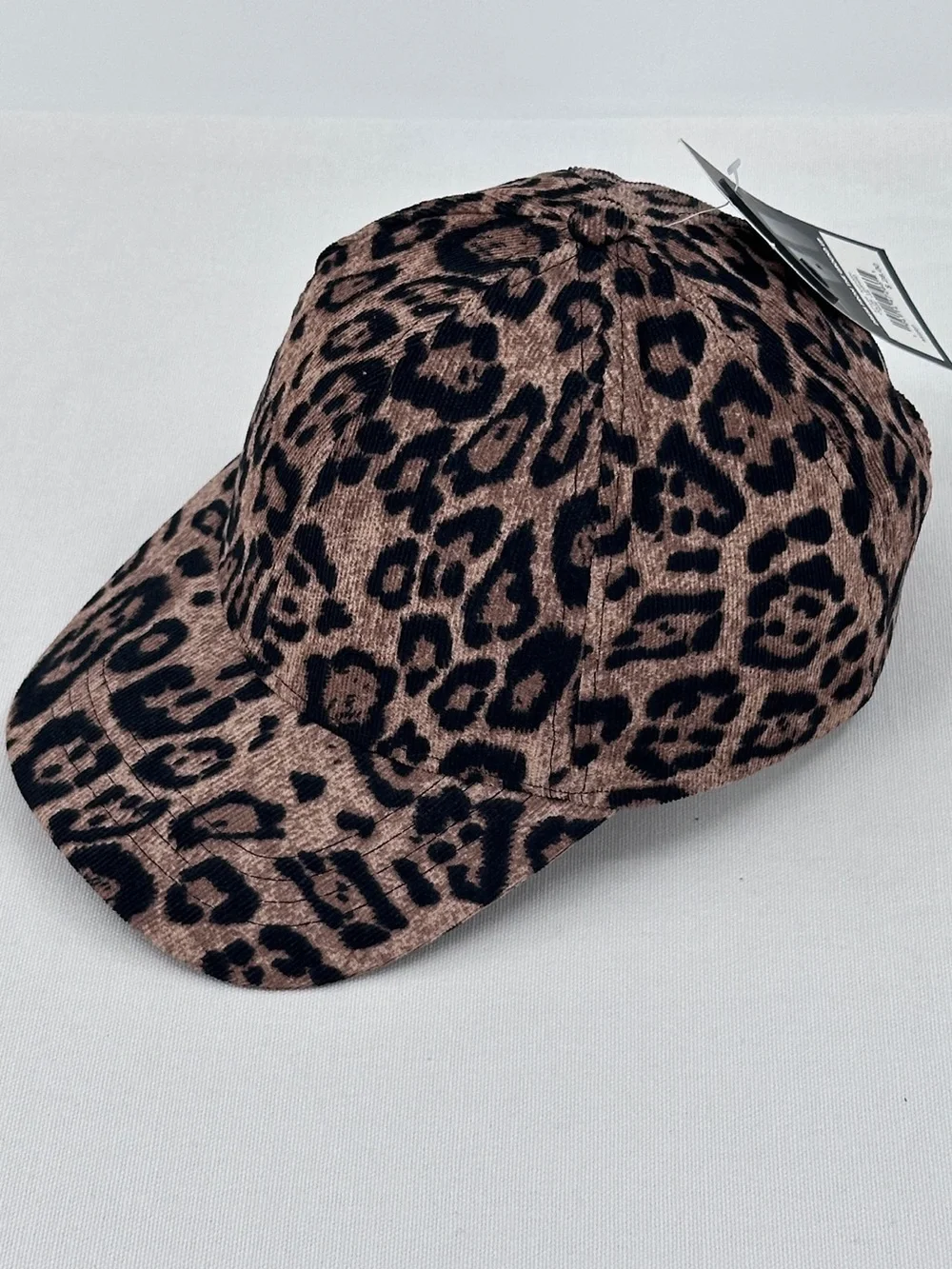 NWT Leopard Print Baseball Cap Micro Corduroy NineWest Unisex